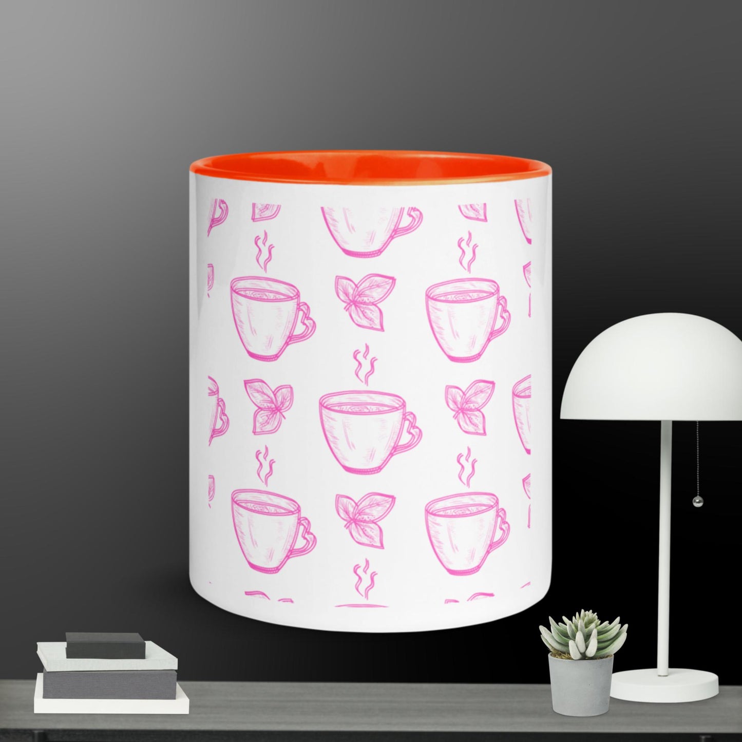Tea Leaves, Hot Cups, Mug with Color Inside
