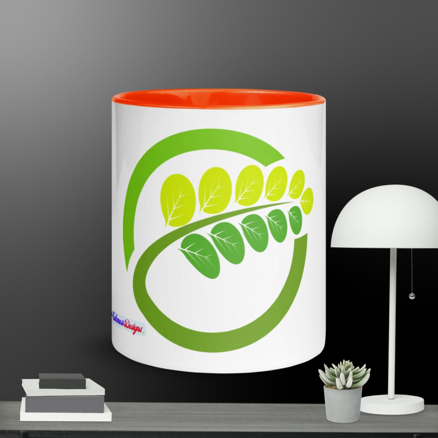 Moringa Leaf Logo, Symbol Nature, Mug with Color Inside