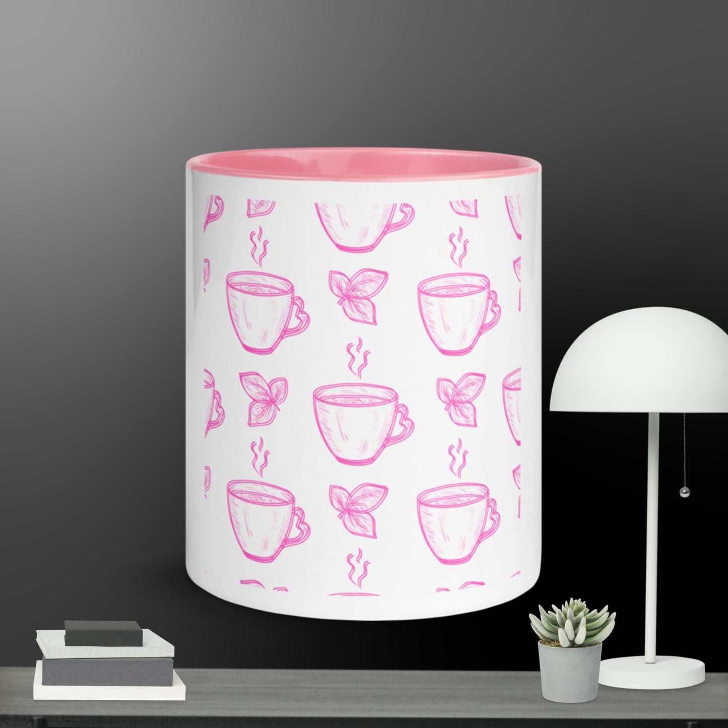 Tea Leaves, Hot Cups, Mug with Color Inside
