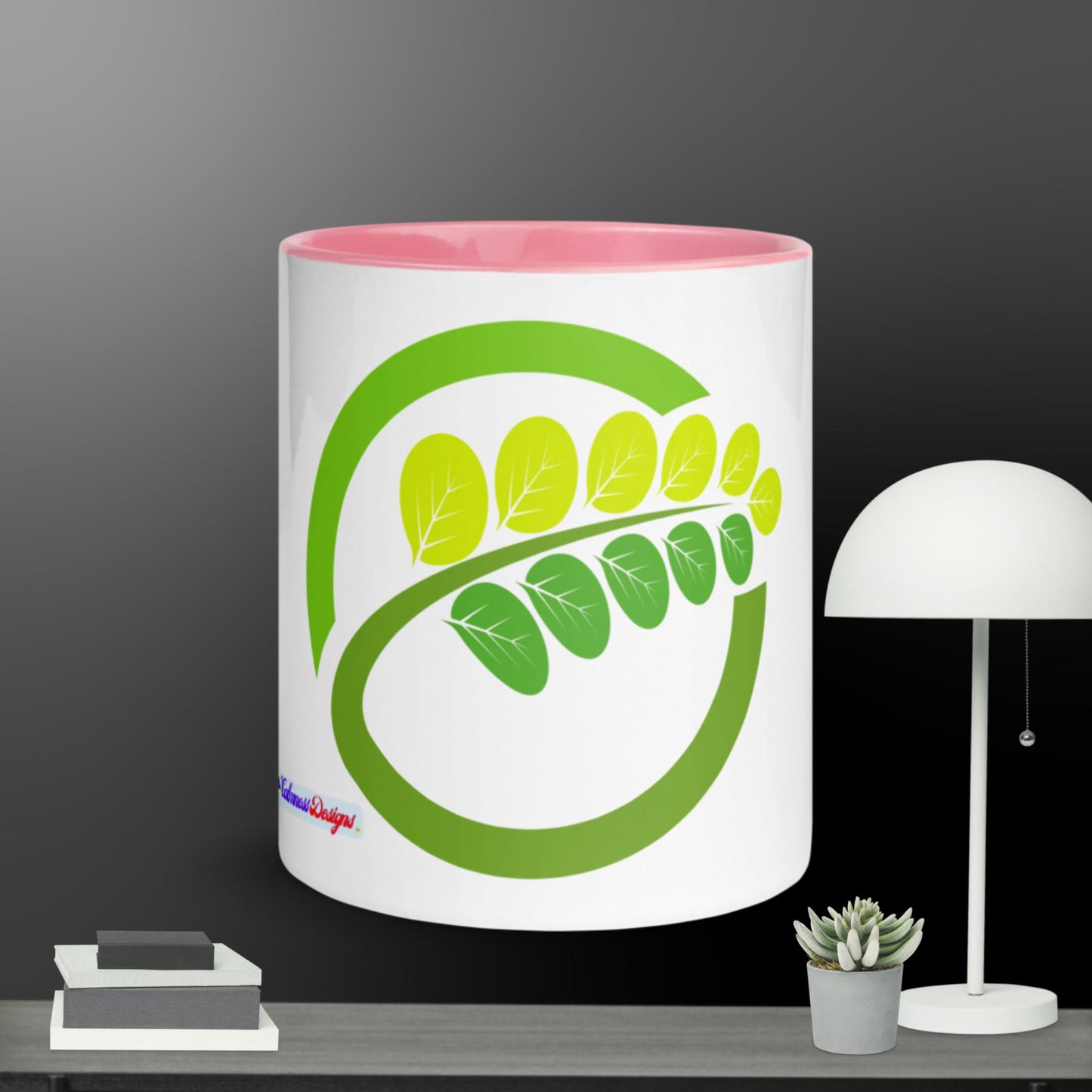 Moringa Leaf Logo, Symbol Nature, Mug with Color Inside