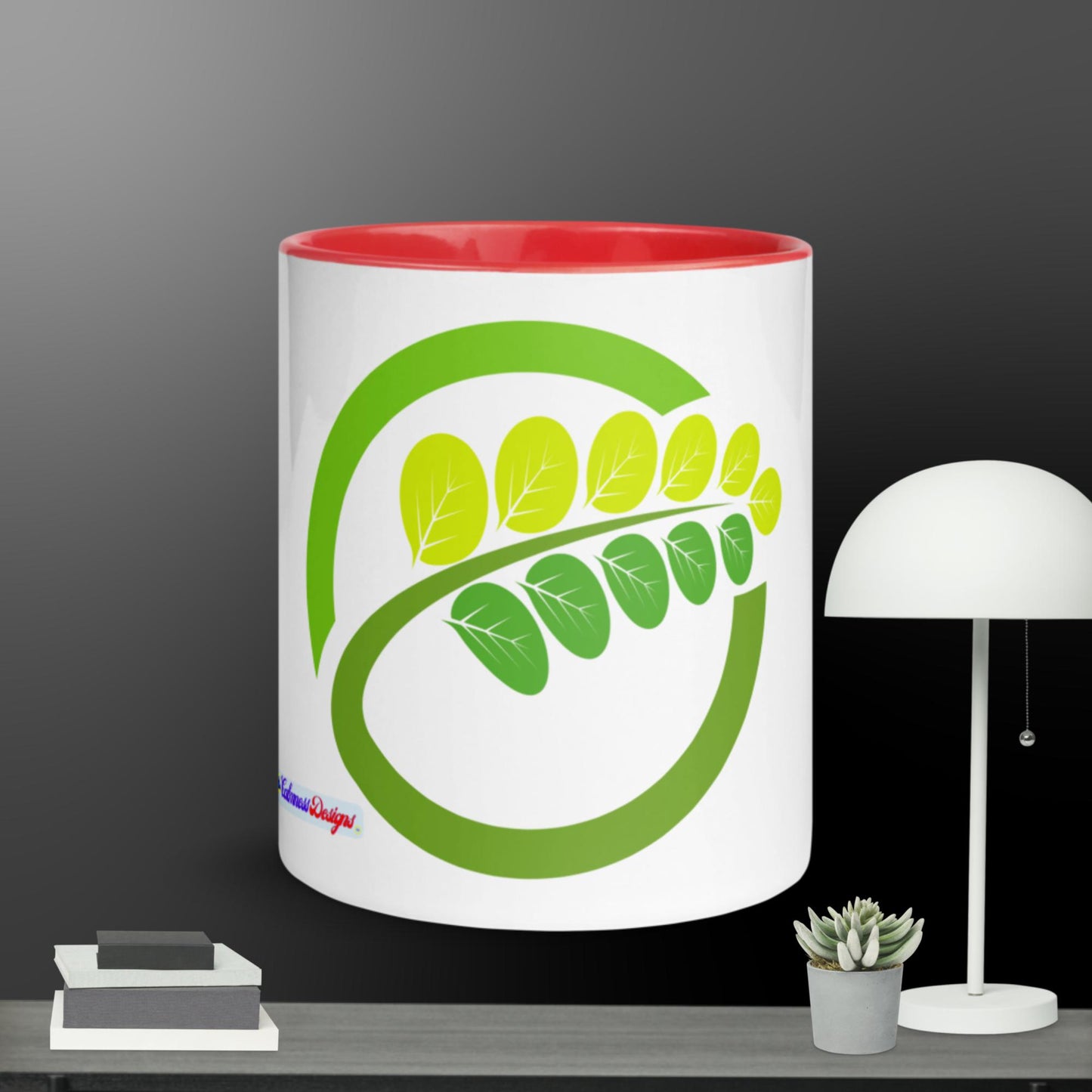 Moringa Leaf Logo, Symbol Nature, Mug with Color Inside