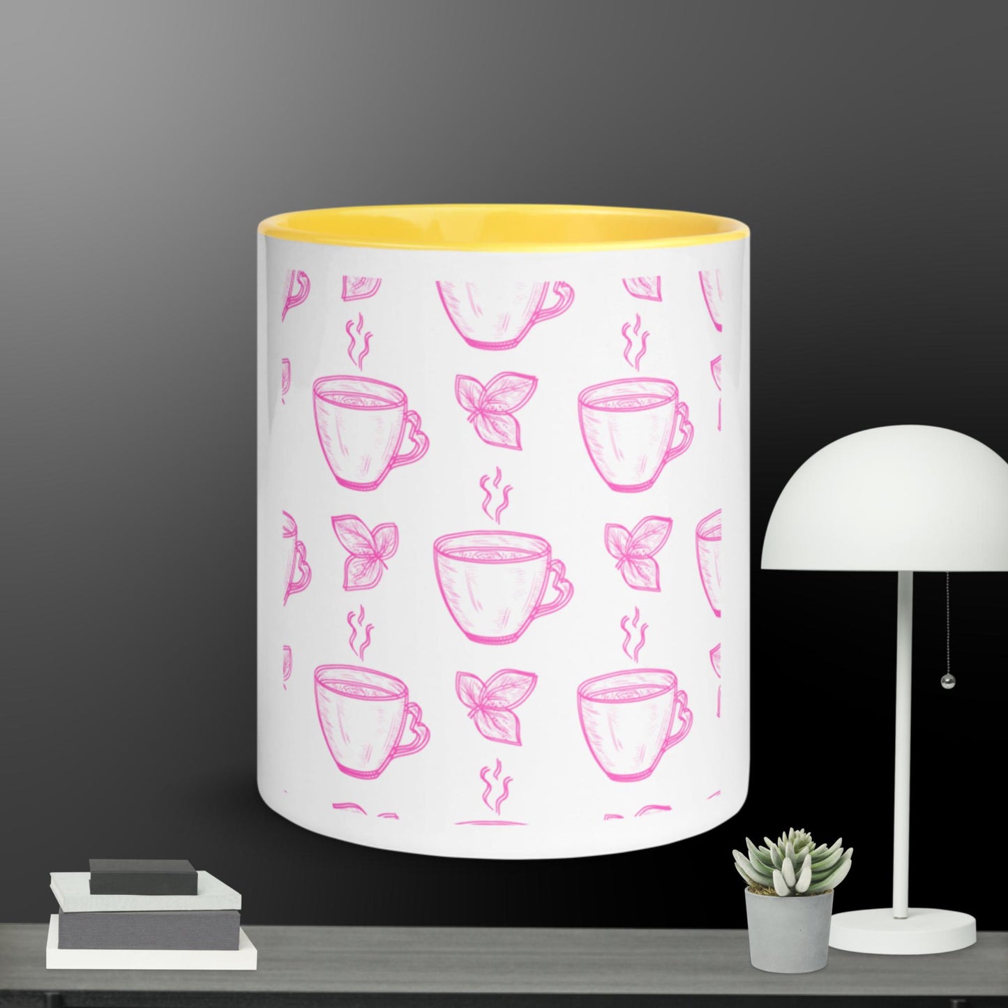 Tea Leaves, Hot Cups, Mug with Color Inside