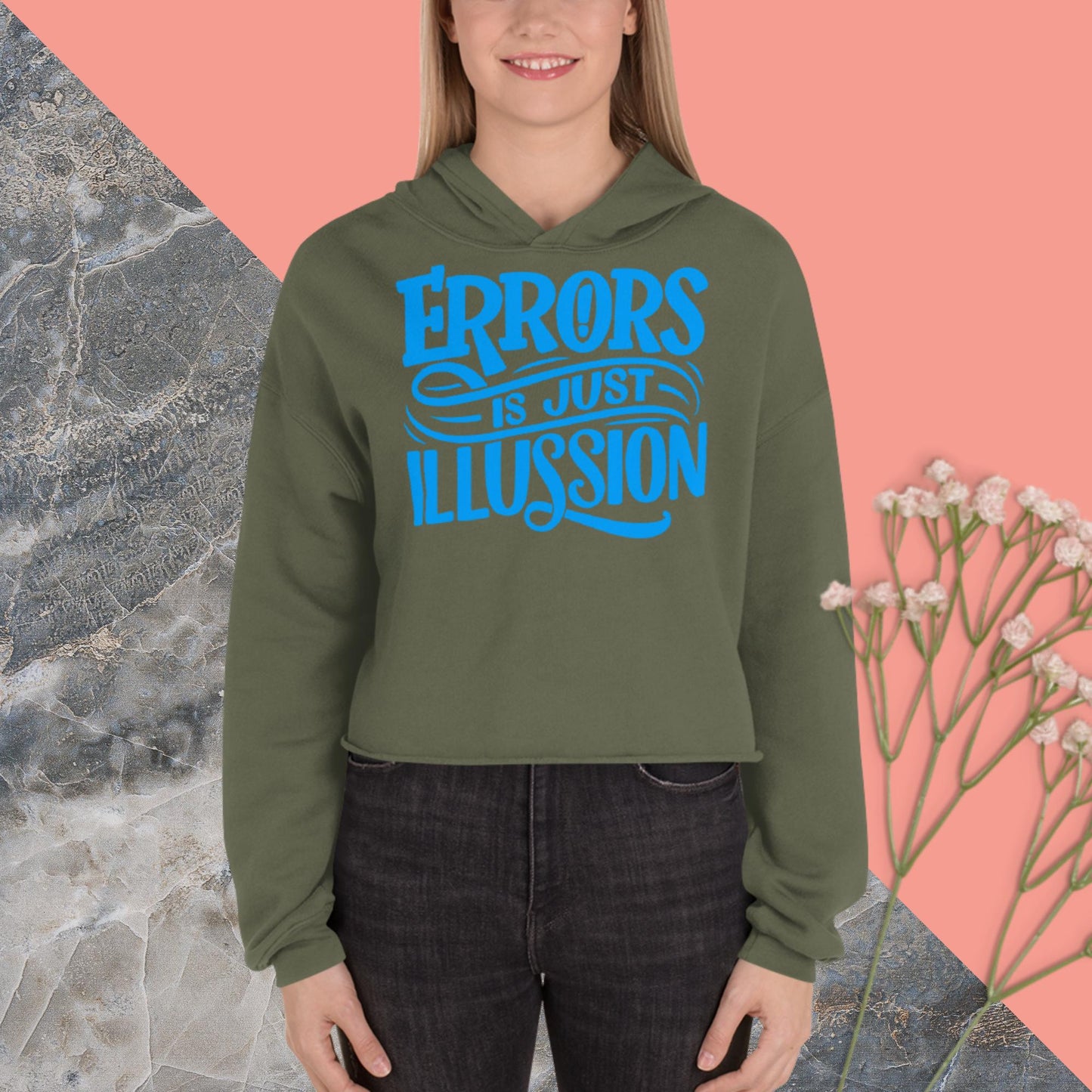 Errors Is just Illussion, Crop Hoodie