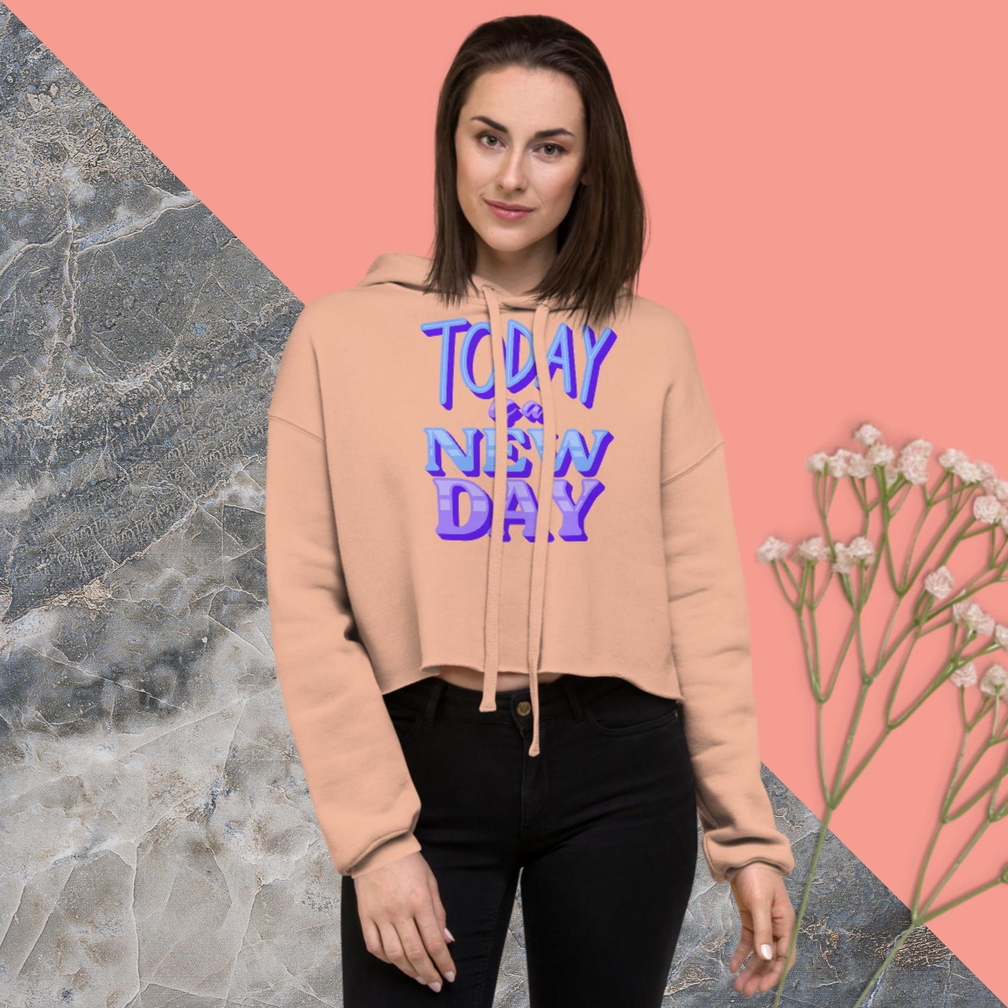 Today Is A New Day, Crop Hoodie
