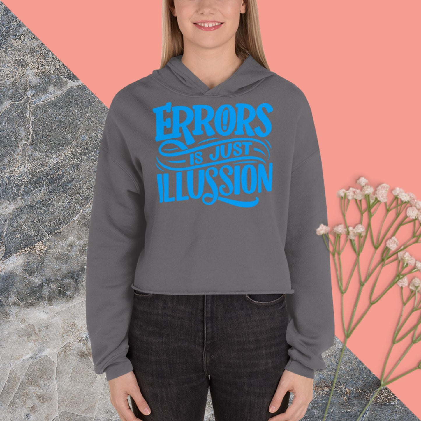 Errors Is just Illussion, Crop Hoodie
