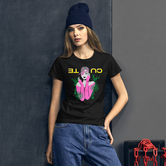 Cute, Girl, Flowers, Women's short sleeve t-shirt