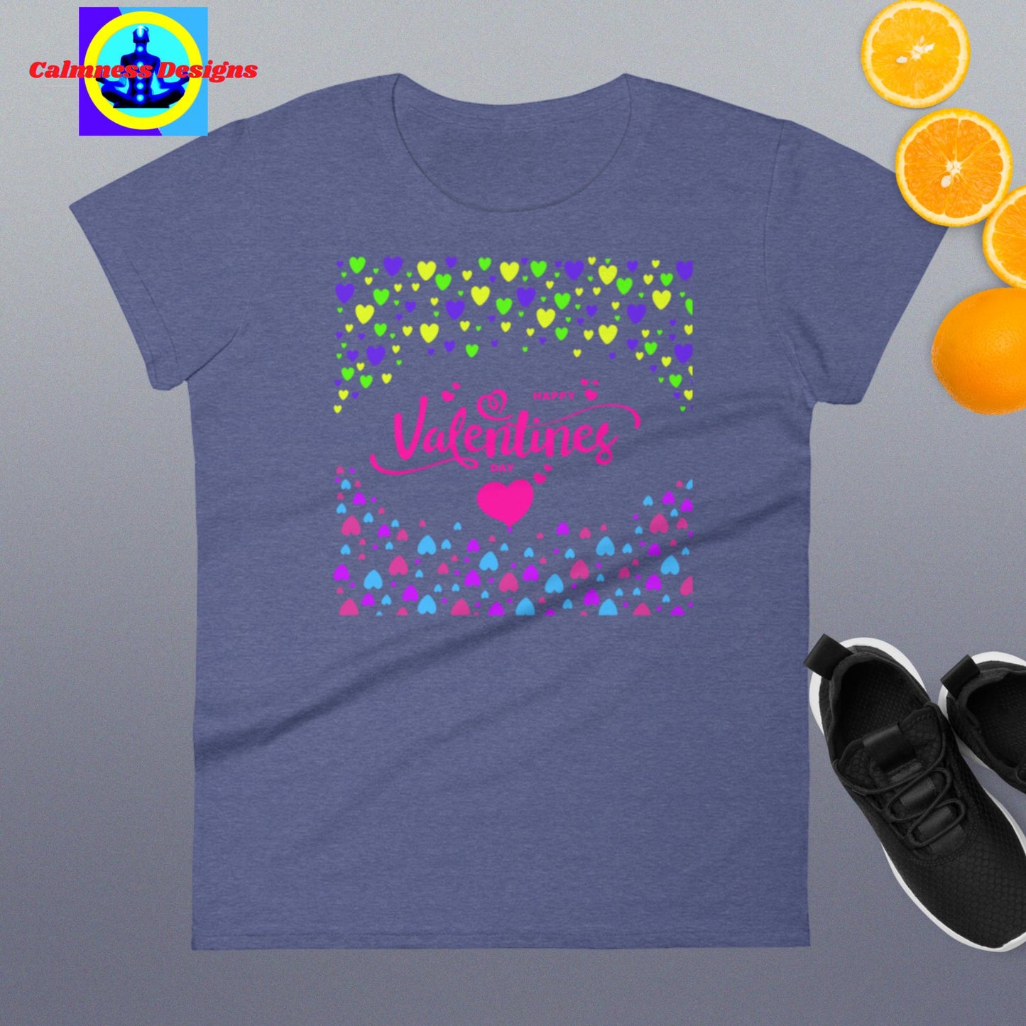 Happy Valentines Day, Hearts, Women's short sleeve t-shirt