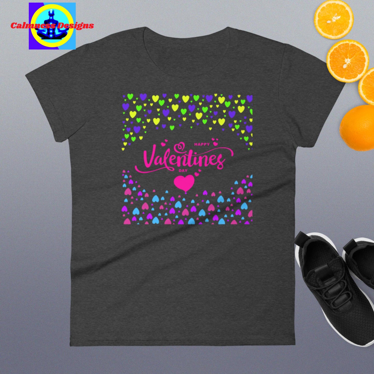 Happy Valentines Day, Hearts, Women's short sleeve t-shirt
