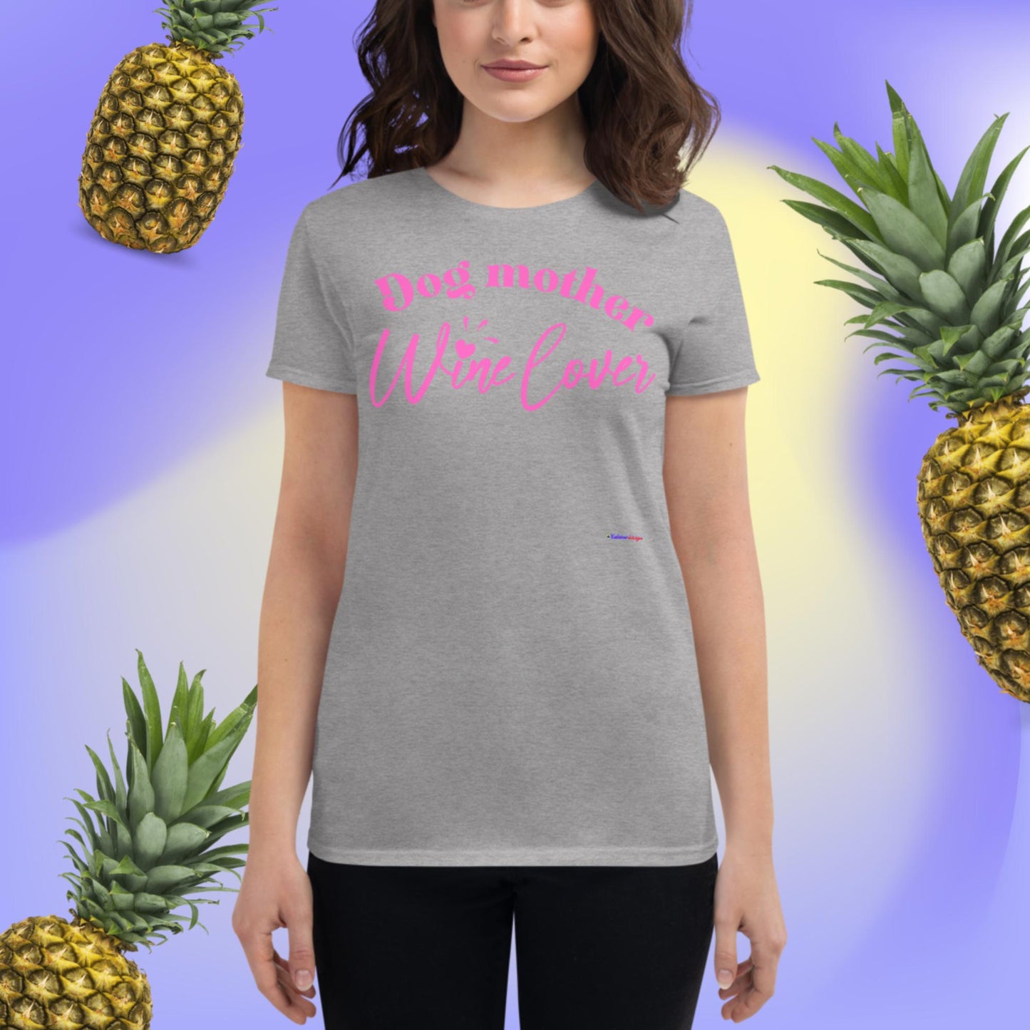 Dog Mother Wine Lover, Women's short sleeve t-shirt