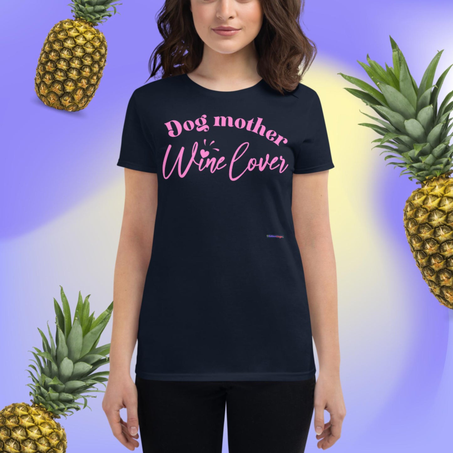 Dog Mother Wine Lover, Women's short sleeve t-shirt