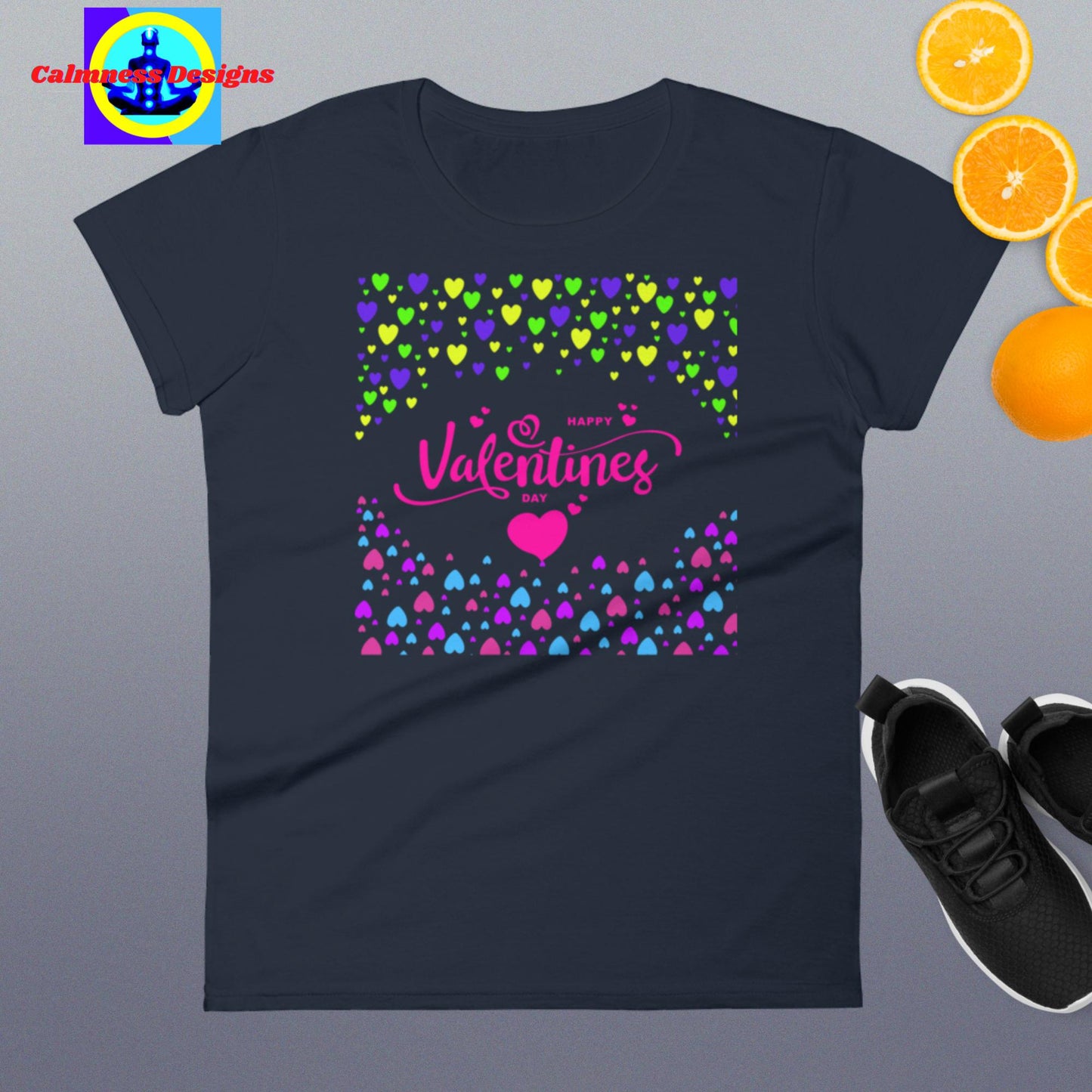 Happy Valentines Day, Hearts, Women's short sleeve t-shirt