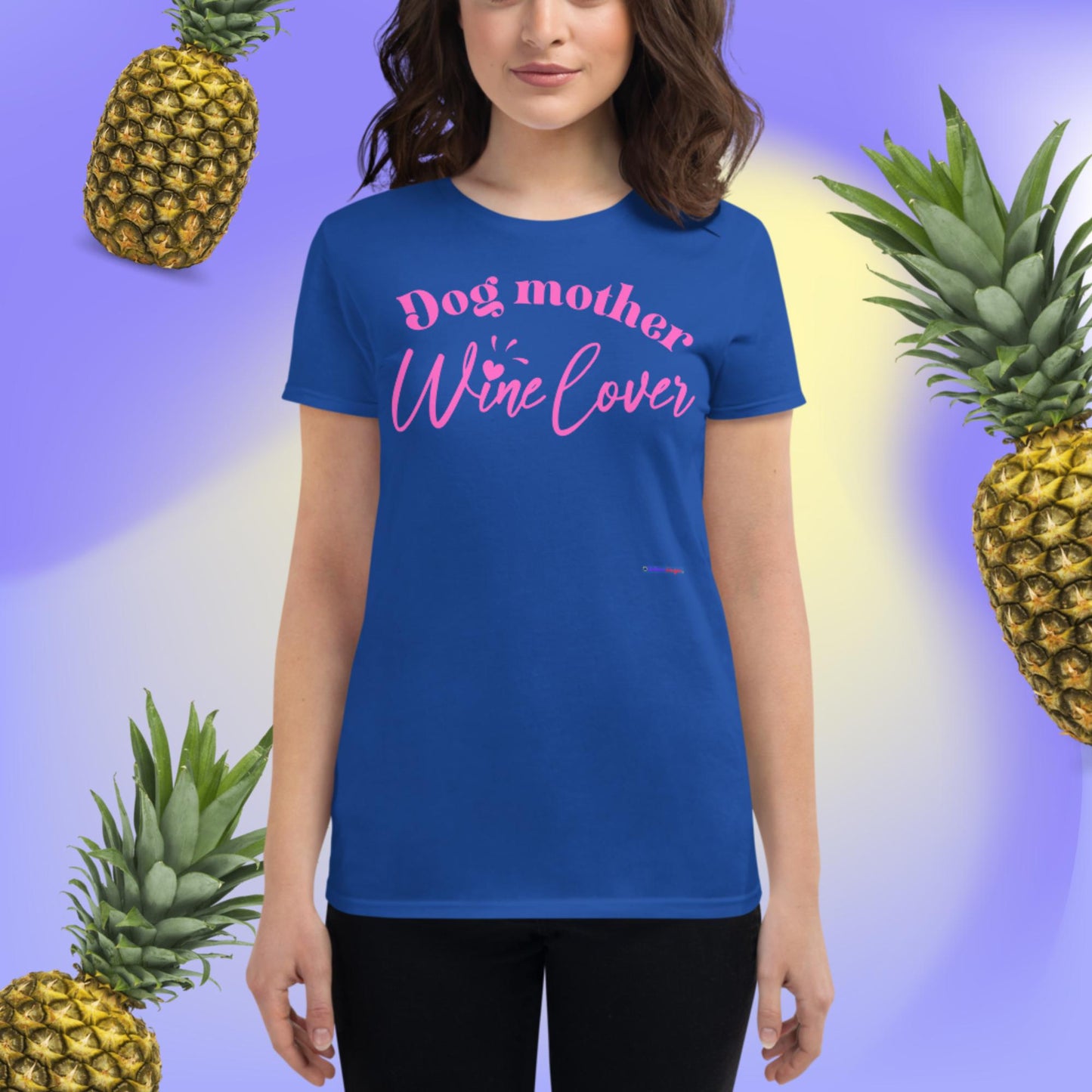 Dog Mother Wine Lover, Women's short sleeve t-shirt