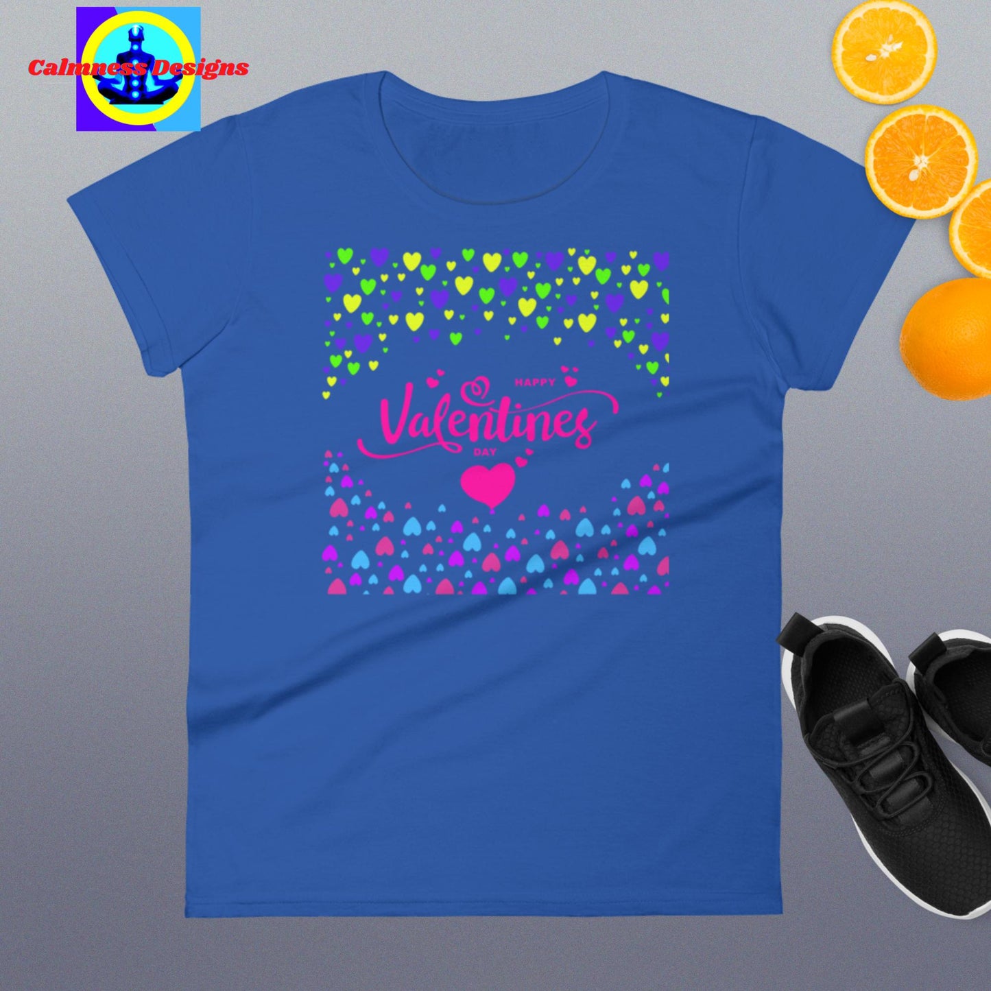 Happy Valentines Day, Hearts, Women's short sleeve t-shirt