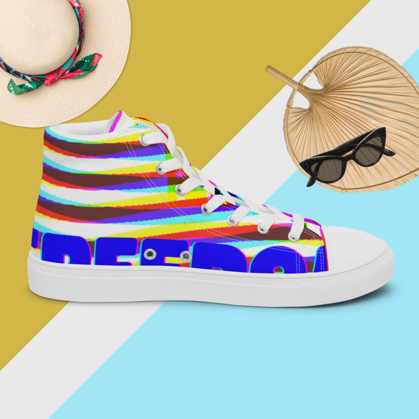Born Free, Freedom, Women’s high top canvas shoes