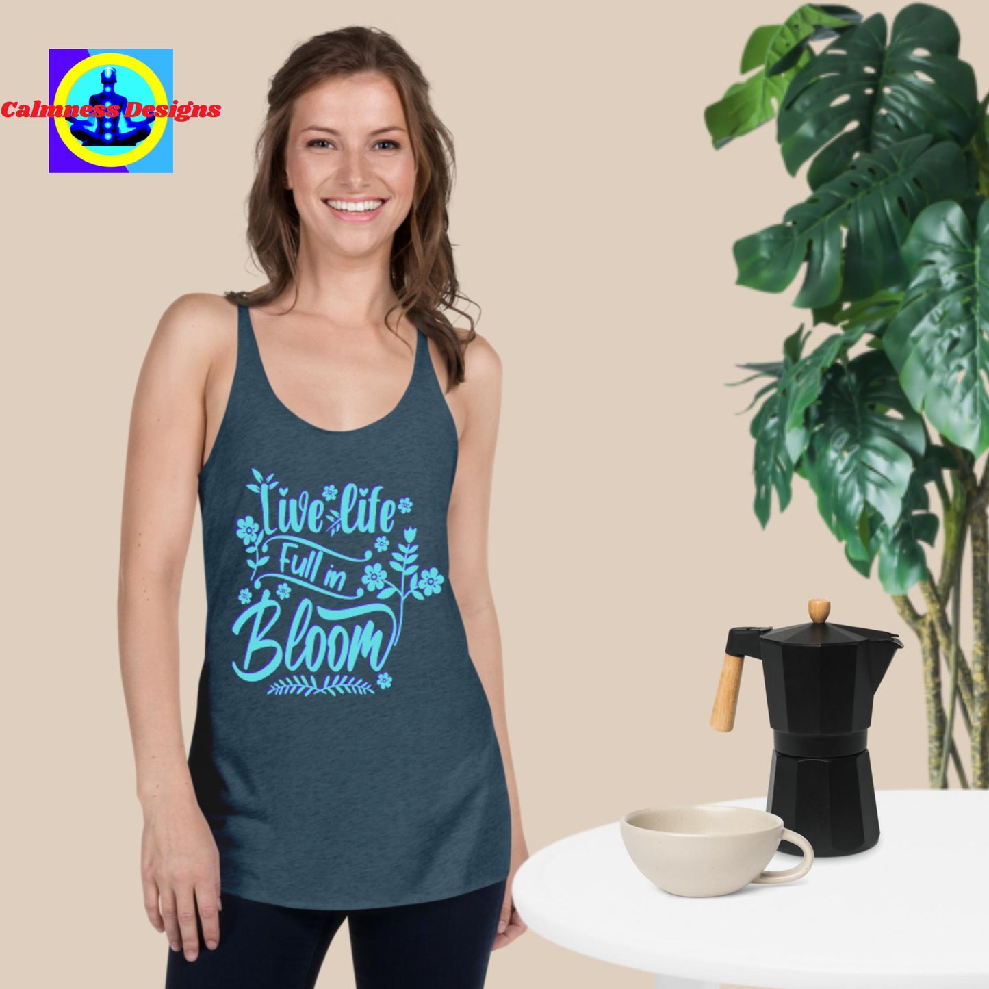 Live Life Full In Bloom, Women's Racerback Tank