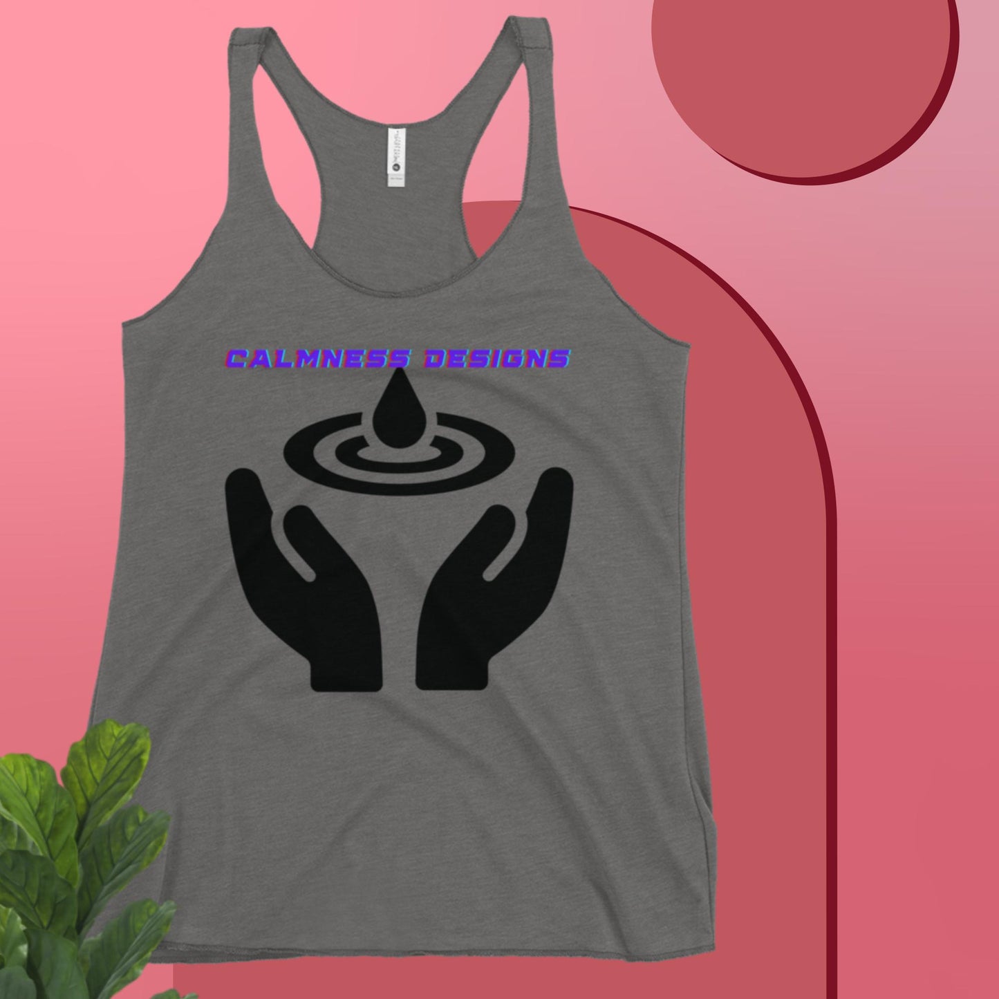Calmness Designs, Water Drops, Hand, Women's Racerback Tank