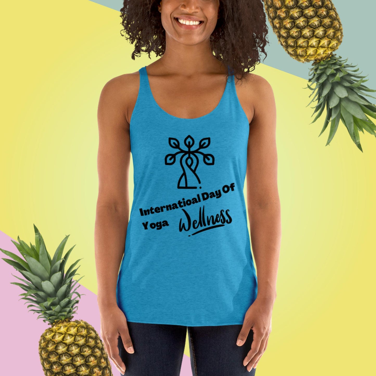 International Day Of Yoga Wellness, Women's Racerback Tank