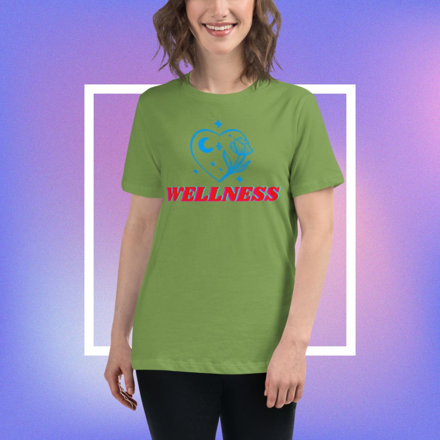 Wellness, Moon-Stars, Rose's, Women's Relaxed T-Shirt