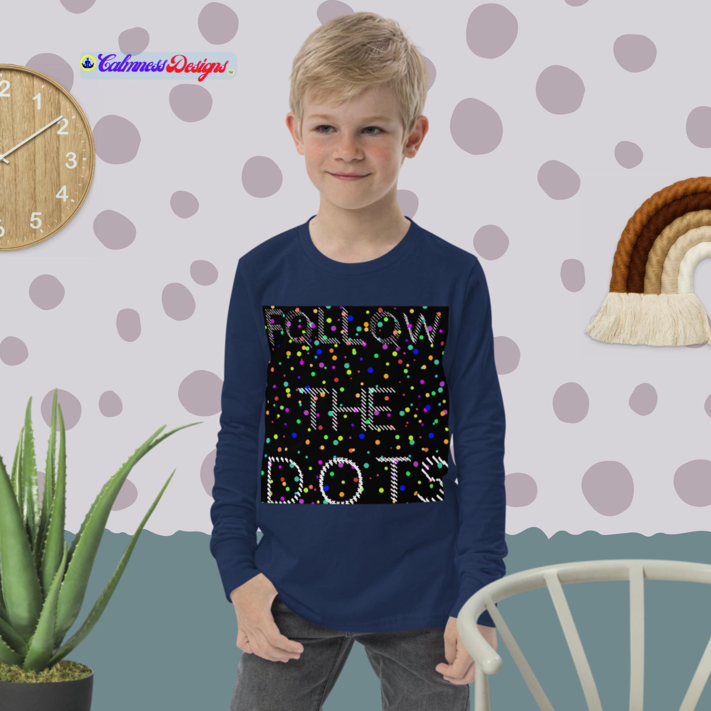 FOLLOW THE DOTS, Youth long sleeve tee