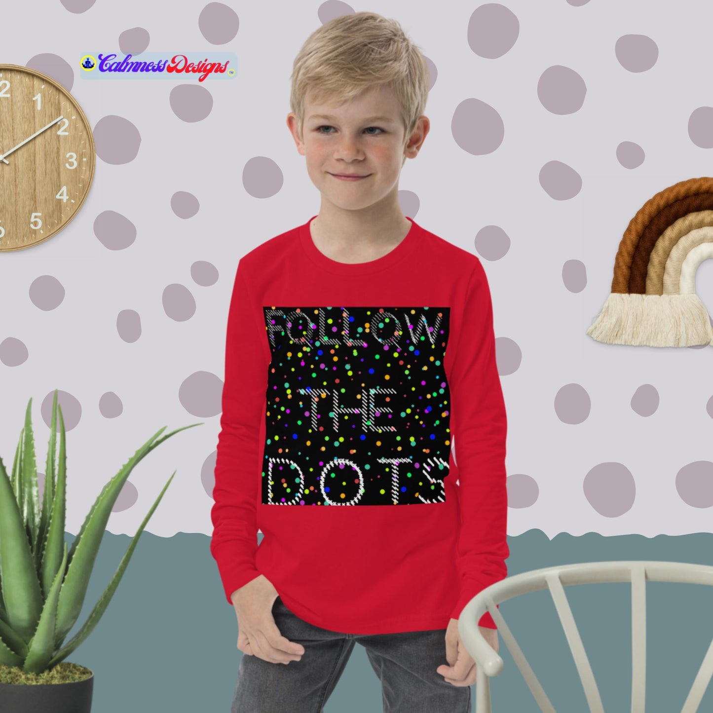 FOLLOW THE DOTS, Youth long sleeve tee