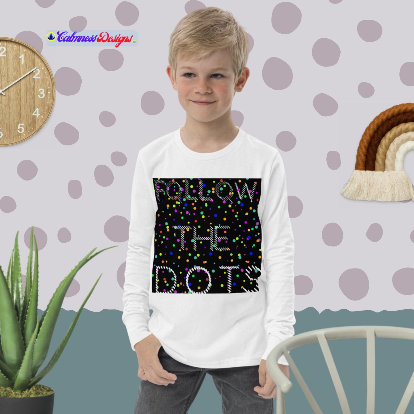 FOLLOW THE DOTS, Youth long sleeve tee