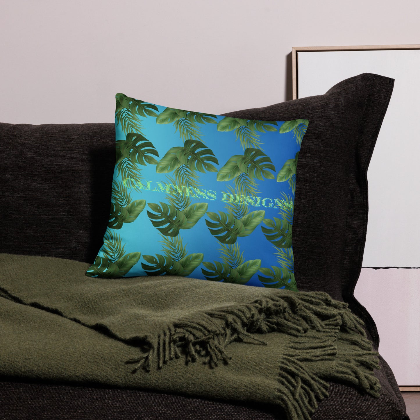 Palm Leaves Tropic,  CALMNESS DESIGNS,  Creative Designer's,   Basic Pillow