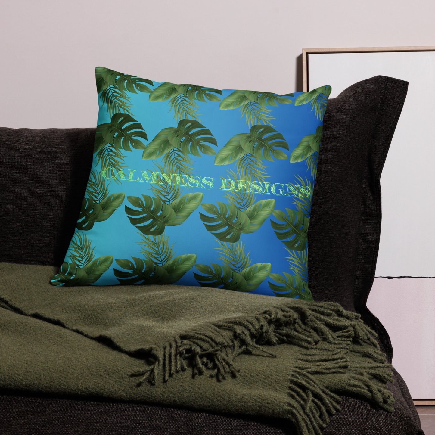 Palm Leaves Tropic,  CALMNESS DESIGNS,  Creative Designer's,   Basic Pillow