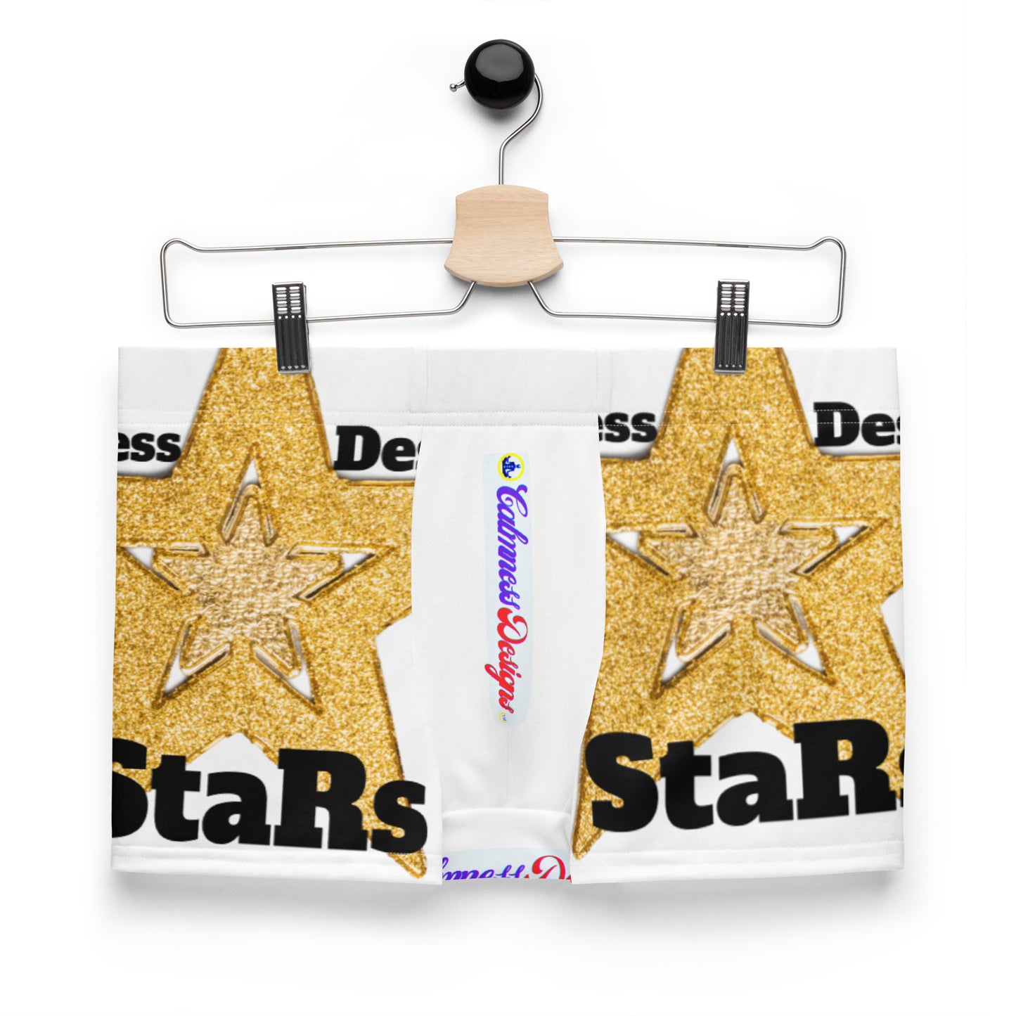 Golden Christmas Stars, Calmness Designs,   Boxer Briefs