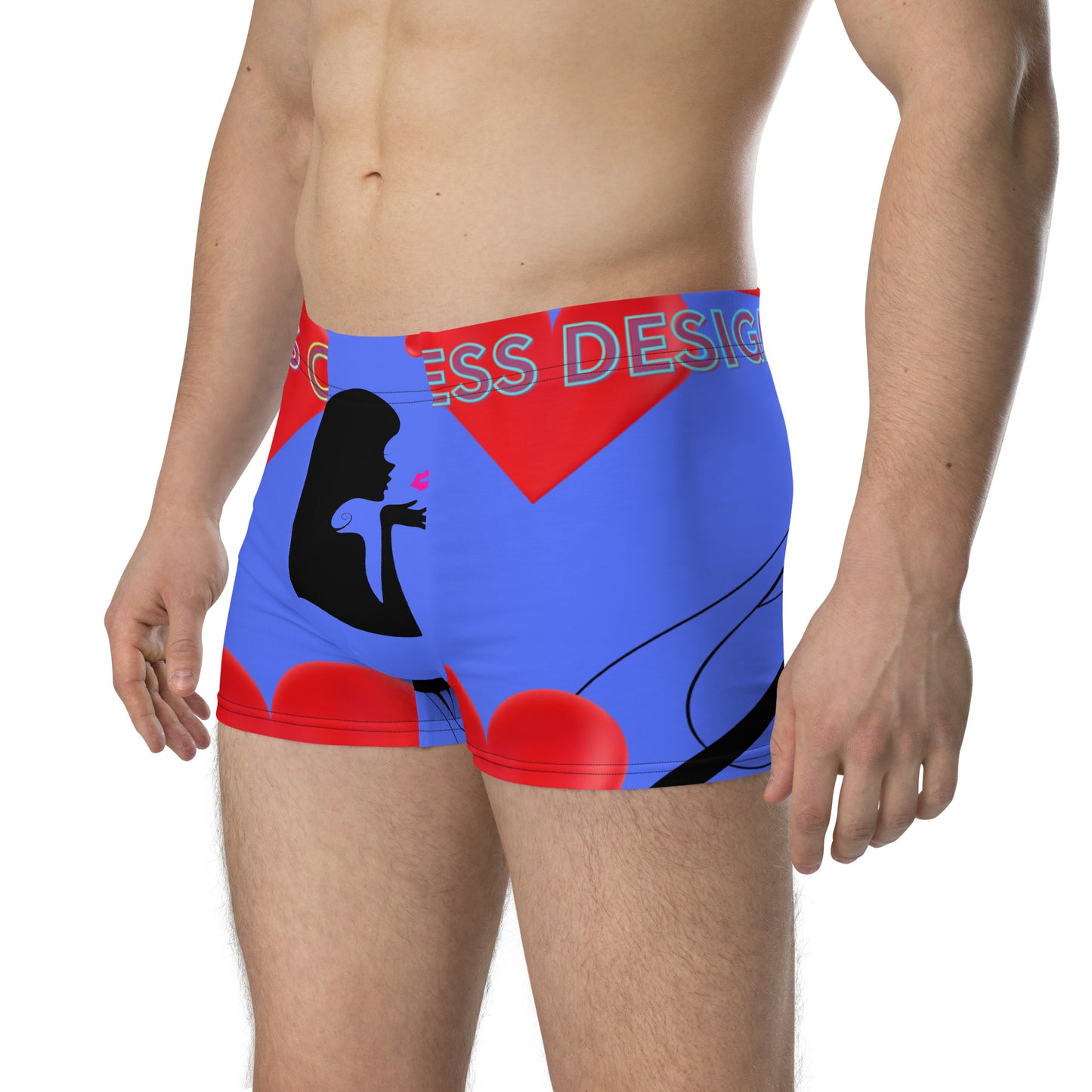 Flying Kiss Silhouette, Flying Hearts, Calmness Designs,  Boxer Briefs