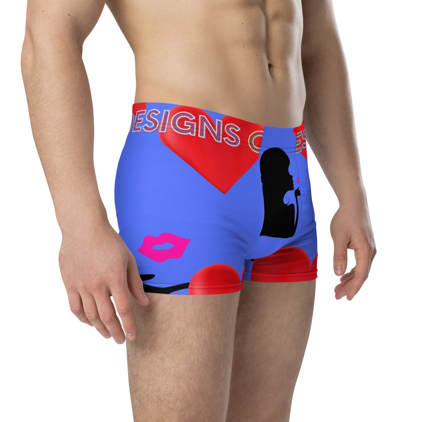 Flying Kiss Silhouette, Flying Hearts, Calmness Designs,  Boxer Briefs