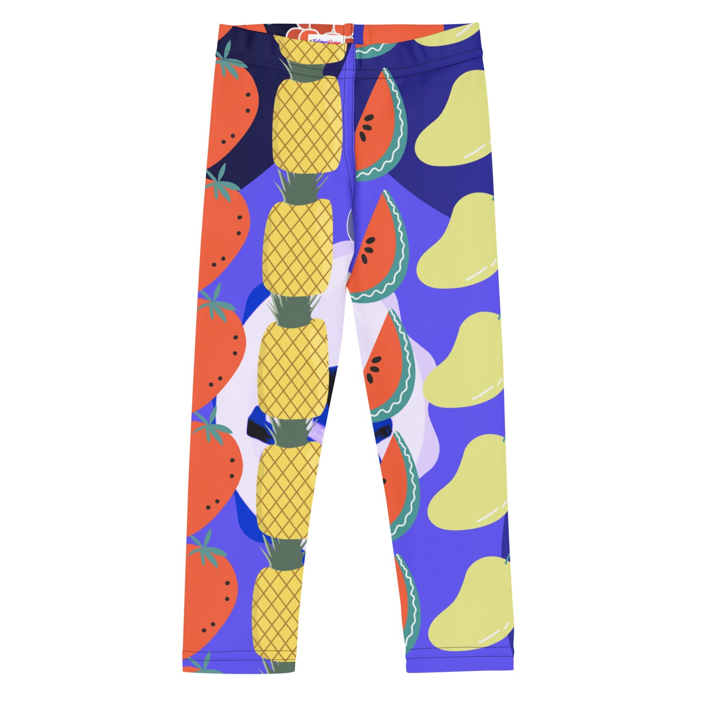 Tropical Fruits Platter Pineapple's, Raspberry's, Lemon's, Strawberry's, Grape's, Watermelon's Ximenia, Mango's,  Jack-Fruit's,  CALMNESS DESIGNS,   Kid's Leggings