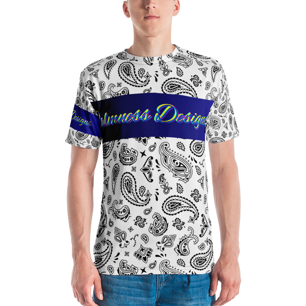 Black & White Bandana, Seamless Pattern  Men's t-shirt