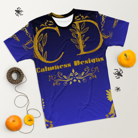 Gold-Calmness Designs, (C D), Gold-Ornaments, Leaves,   Men's t-shirt