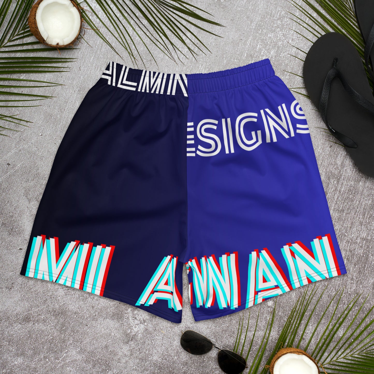 Mi AGWAN WHUL-DEM, Stars, Calmness Designs,   Men's Recycled Athletic Shorts