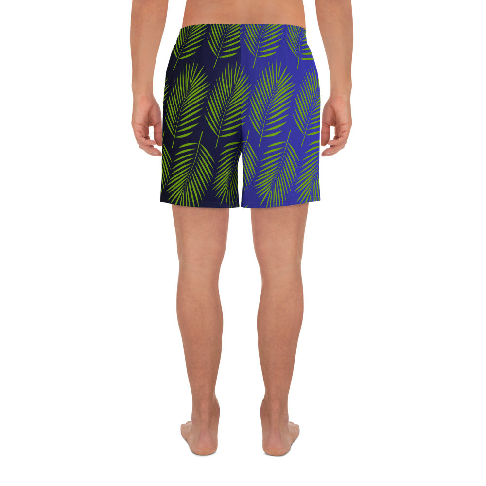 Tropical Palm Leaves, CALMNESS DESIGNS,  Creative Designer's, Men's Recycled Athletic Shorts