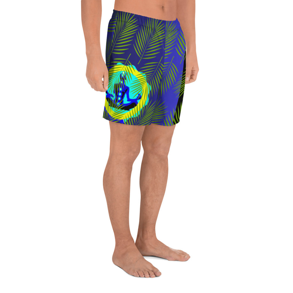 Tropical Palm Leaves, CALMNESS DESIGNS,  Creative Designer's, Men's Recycled Athletic Shorts