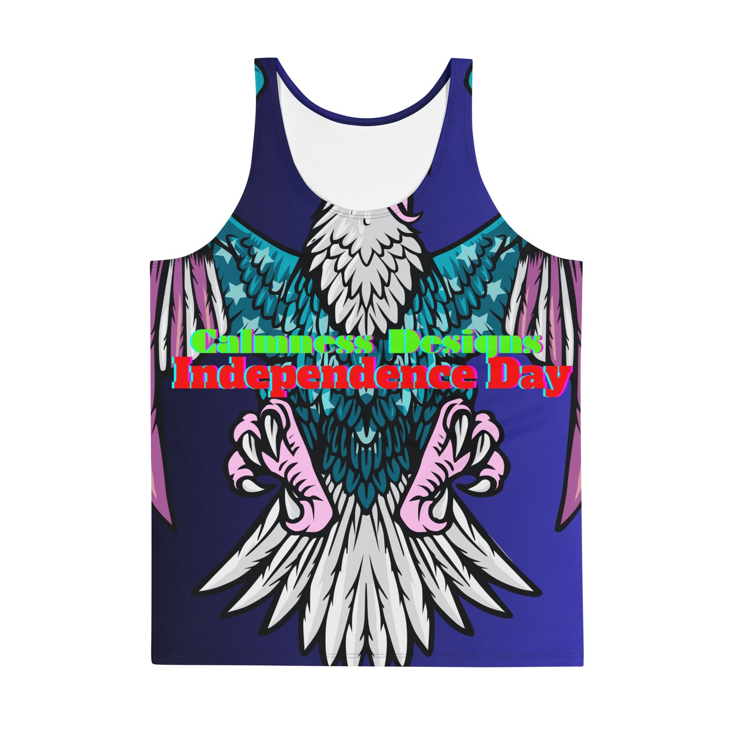 FLAG of USA, Bald Head Eagle, Independence Day, Calmness Designs, Creative Designs,  Unisex Tank Top