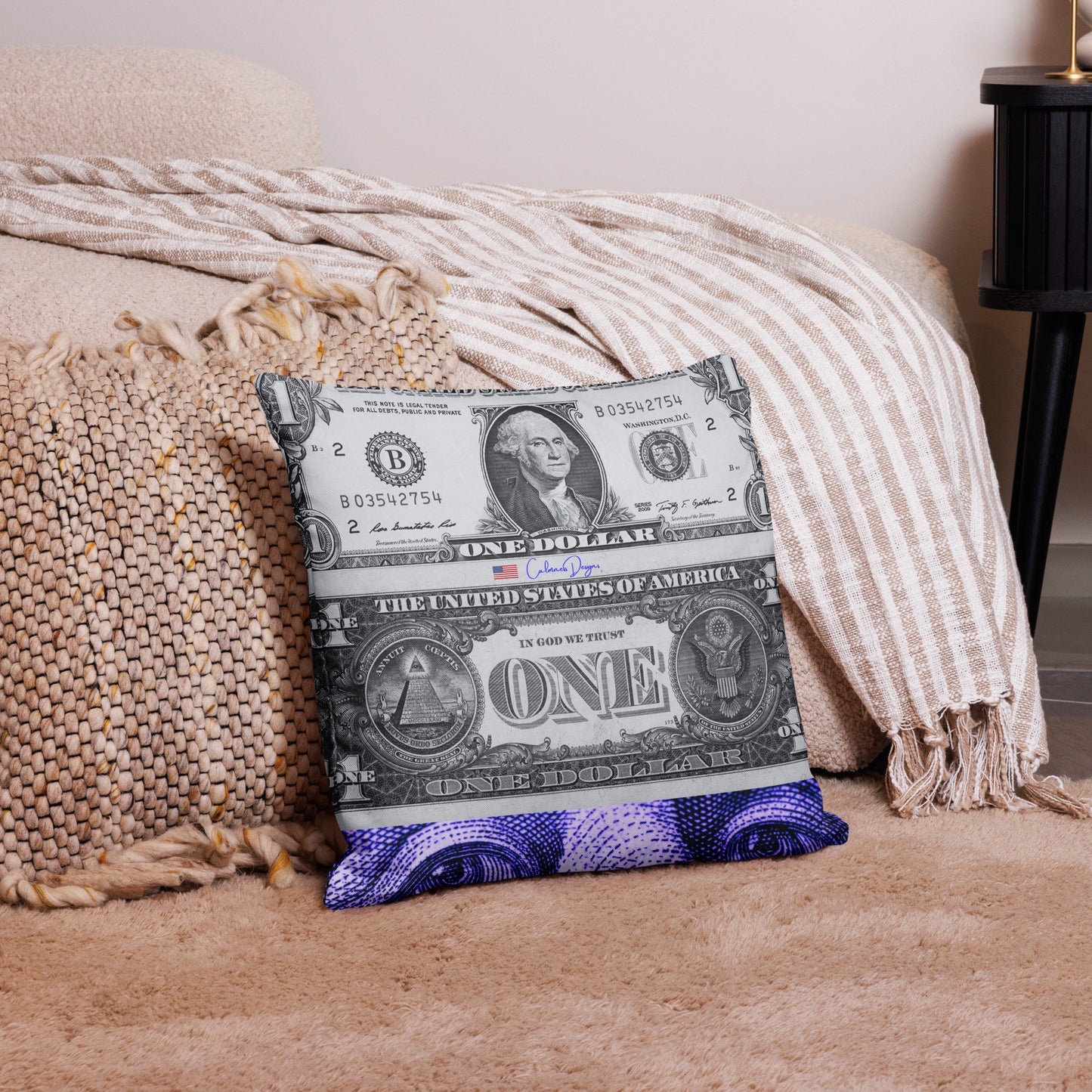 UUS Dollar Bill, Us President On American Dollar Bill  Premium Pillow