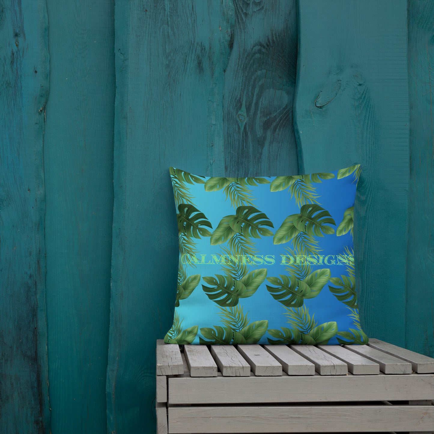 Palm Leaves Tropic,  CALMNESS DESIGNS,  Creative Designer's, Premium Pillow