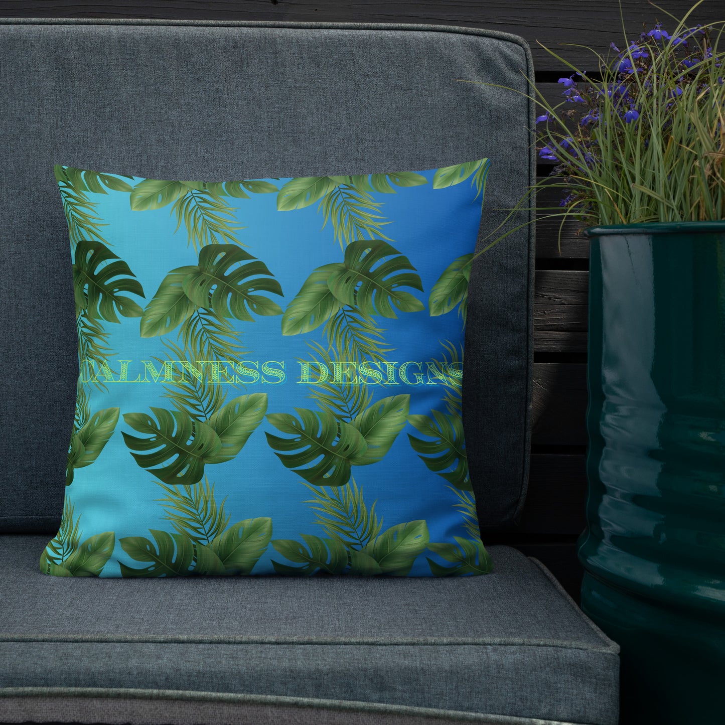 Palm Leaves Tropic,  CALMNESS DESIGNS,  Creative Designer's, Premium Pillow