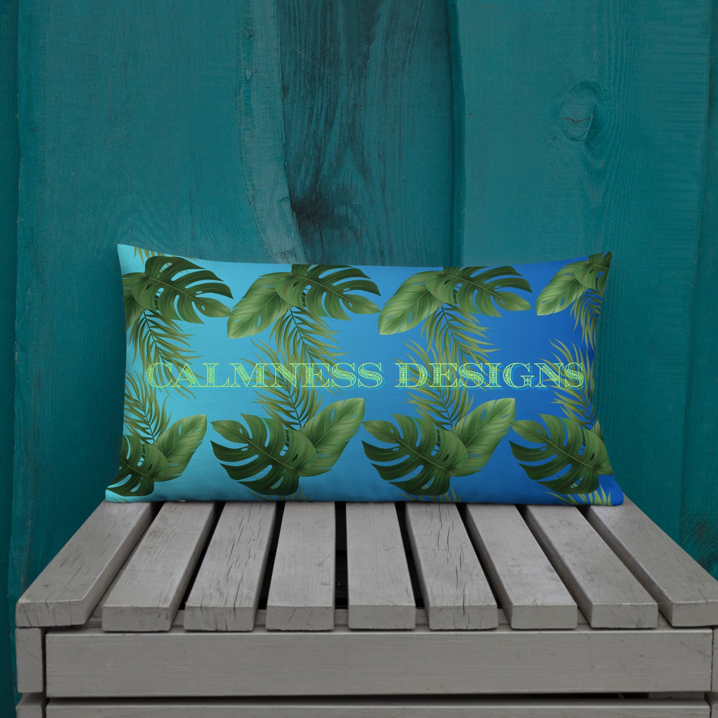 Palm Leaves Tropic,  CALMNESS DESIGNS,  Creative Designer's, Premium Pillow