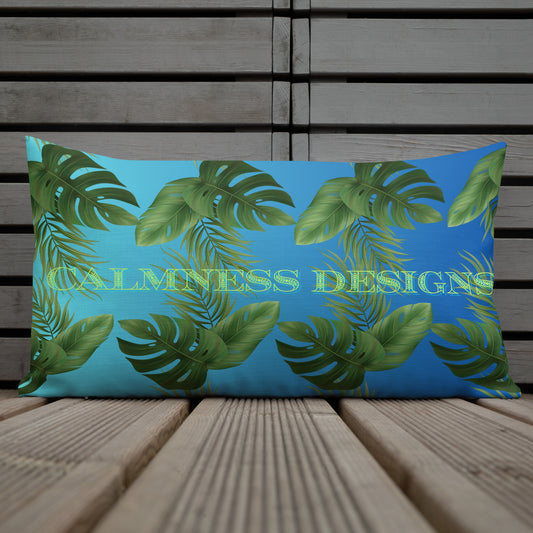 Palm Leaves Tropic,  CALMNESS DESIGNS,  Creative Designer's, Premium Pillow