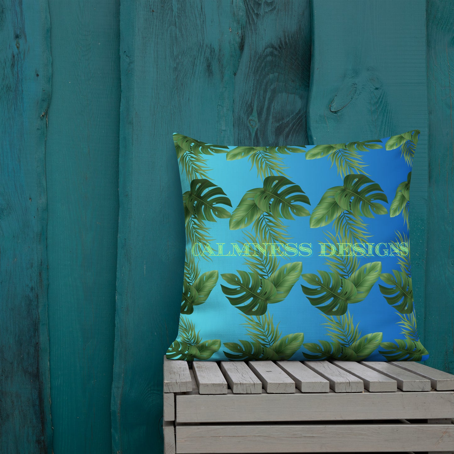 Palm Leaves Tropic,  CALMNESS DESIGNS,  Creative Designer's, Premium Pillow