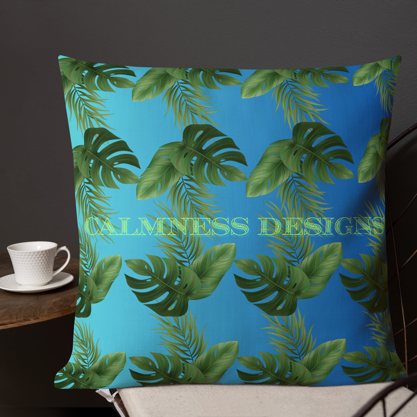 Palm Leaves Tropic,  CALMNESS DESIGNS,  Creative Designer's, Premium Pillow