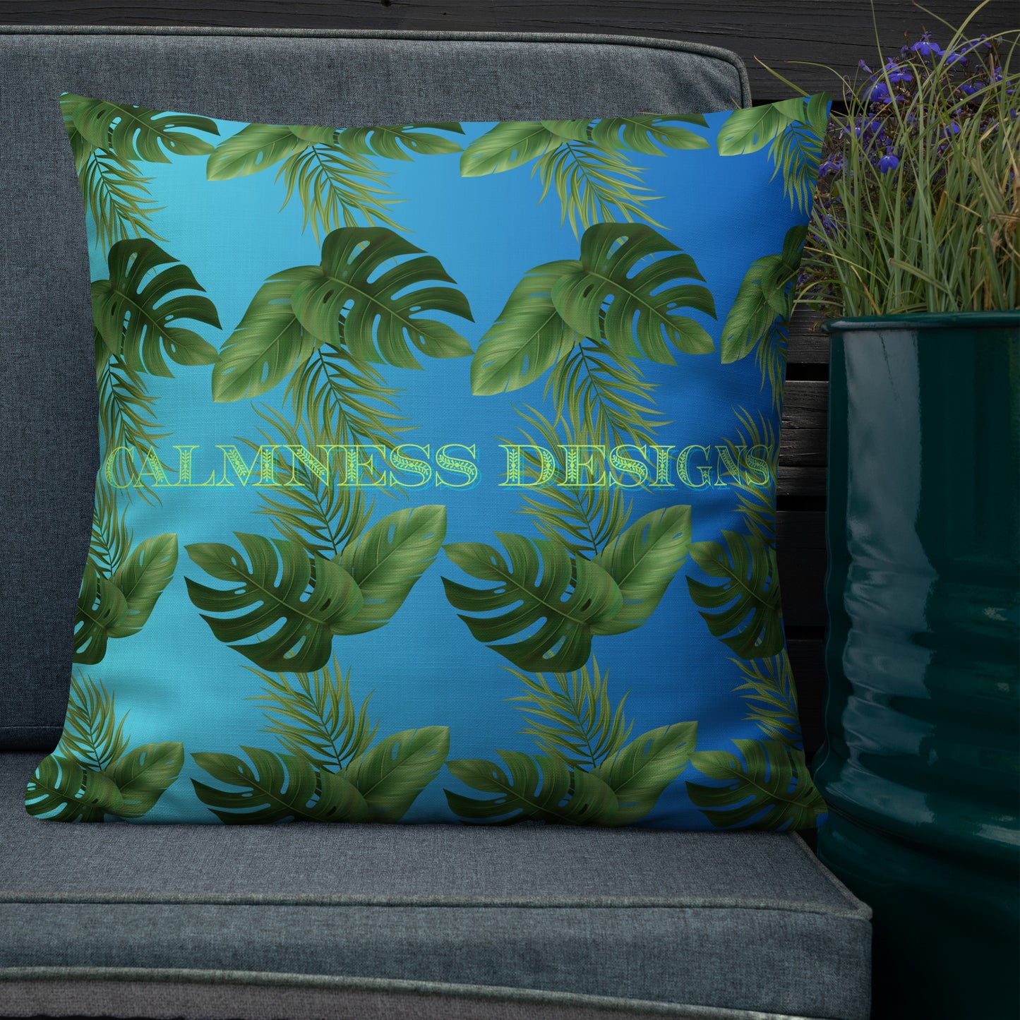 Palm Leaves Tropic,  CALMNESS DESIGNS,  Creative Designer's, Premium Pillow