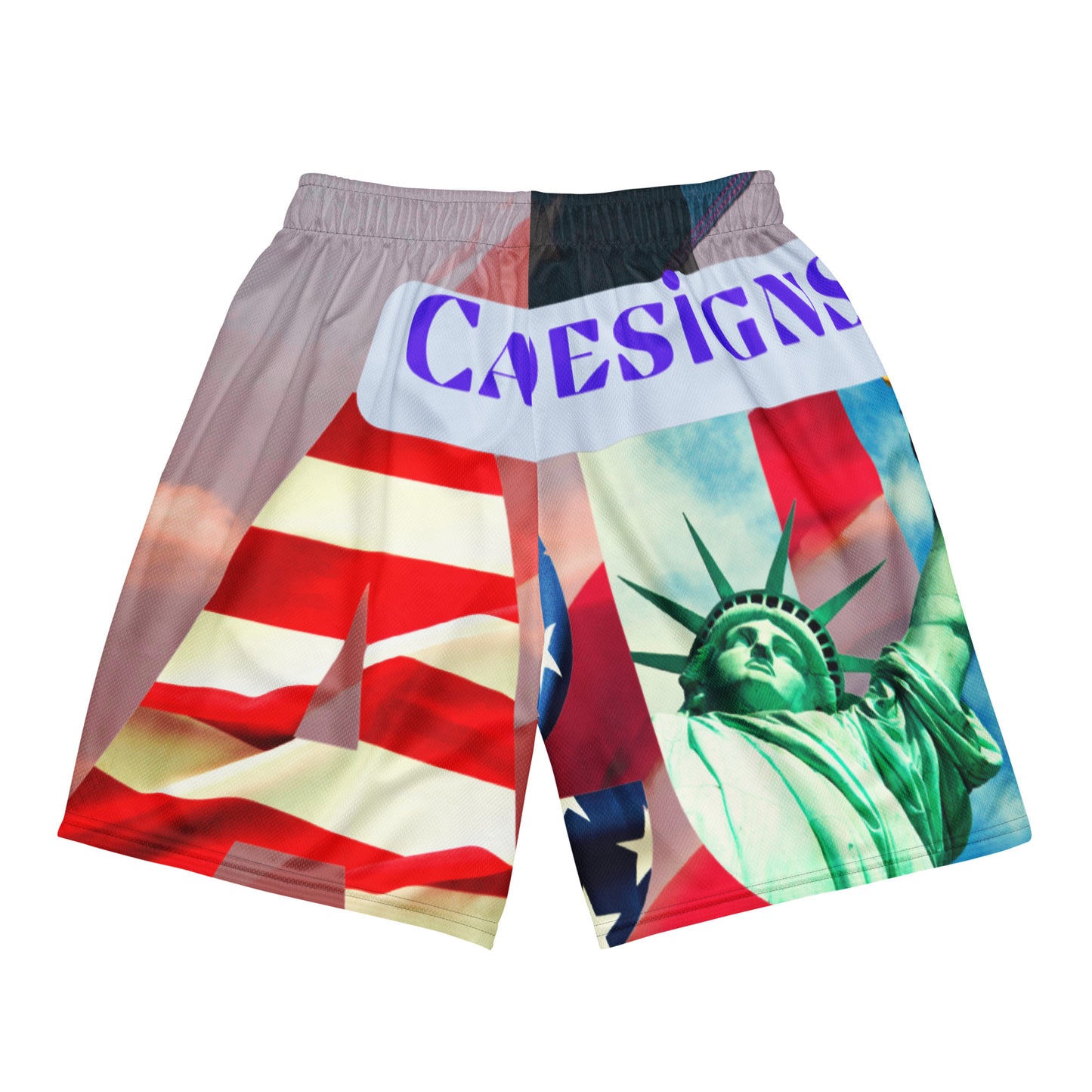 FLAG of USA, Bald Head Eagle,  Calmness Designs, Creative Designs,  Unisex mesh shorts