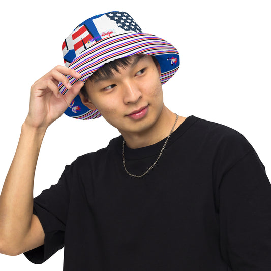 United States Of America, Independence day and Country Theme Vector, Bald-Head Eagle, Reversible bucket hat