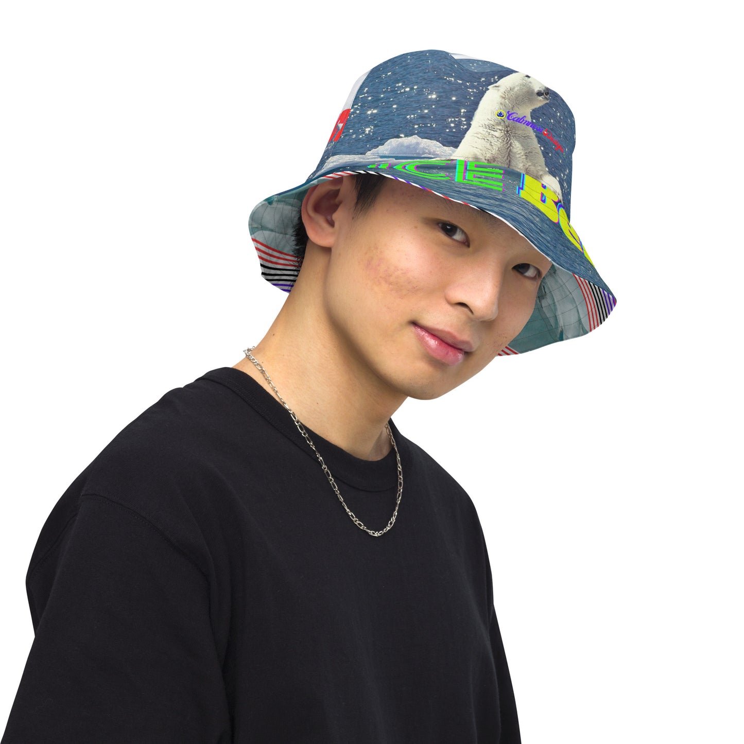 Polar Bear on an Iceberg,   Reversible bucket hat