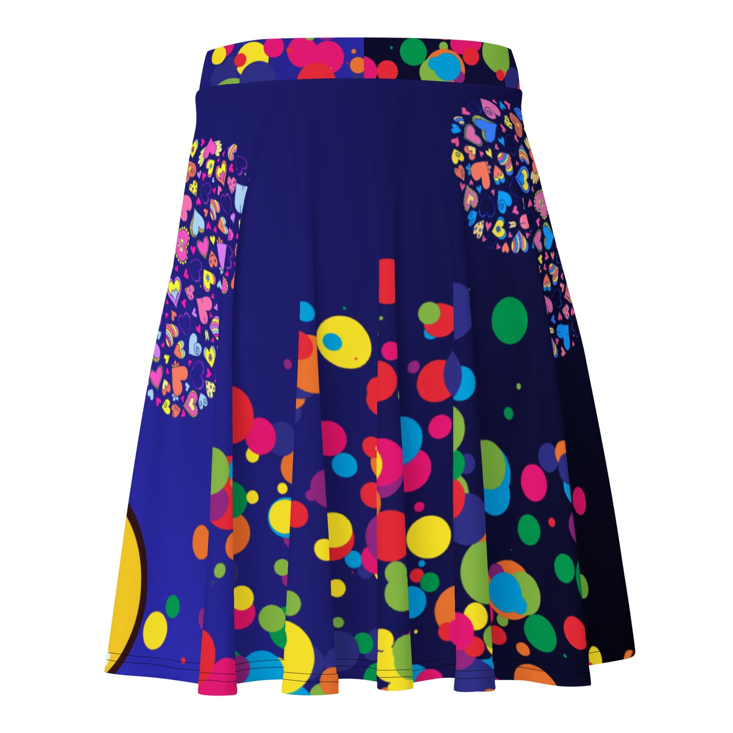 Hearts Pattern, Bunch of Balloon, Colorful Falling Confetti,  CALMNESS DESIGNS,  Creative Designer's,  Skater Skirt