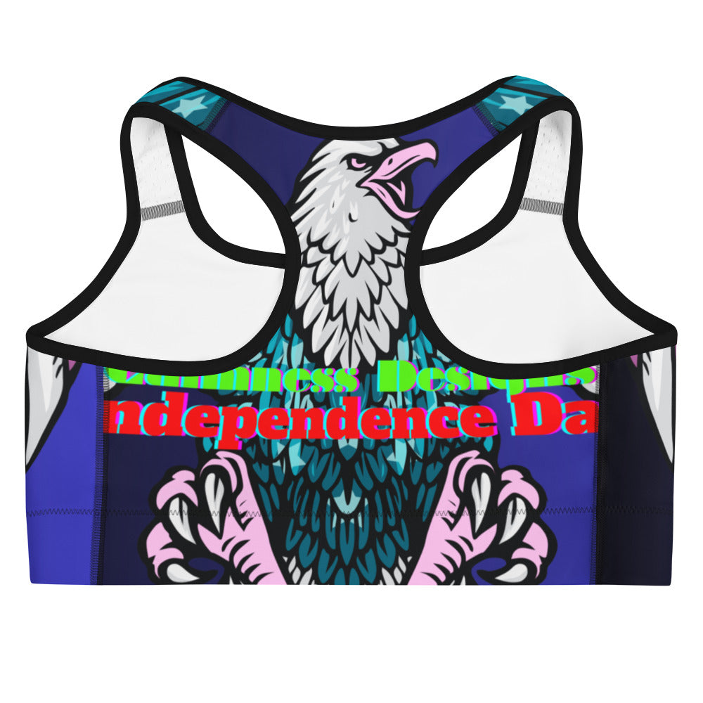 FLAG of USA, Bald Head Eagle, Independence Day, Calmness Designs, Creative Designs,  Sports bra